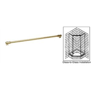 CRL Brass Frameless Shower Door Fixed Panel Glass-To-Glass Support Bar for 1/4