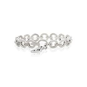 UNIQUE CIRCLE LINK 14K WHITE GOLD TENNIS BRACELET by Fairfield Jewelers