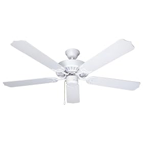 Ellington ELN52WW5 52-Inch Energy Star Five-Blade Ceiling Fan, White