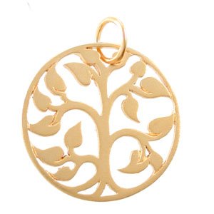 Open Design Round Tree of Life Pendant in 24K Gold Vermeil, #8355