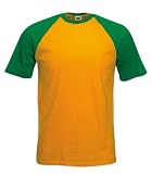 Fruit of the Loom L/Slv Baseball T Shirt in 8 colour combos