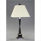 One Light Hourglass Table Lamp in Ebony and Chrome