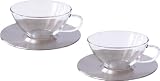 Bohemia Cristal 093/006/026 Teetassen mit Metalluntertasse Sinfonie 0,2 Liter 2-er Set