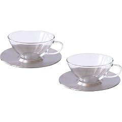 Bohemia Cristal 093/006/026 Teetassen mit Metalluntertasse Sinfonie 0,2 Liter 2-er Set