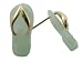 Light Green Jade Flip-Flop Simple-Strap Sandal Earrings, 14k Gold