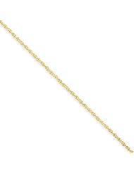 1.3mm, 14 Karat Yellow Gold, Solid Baby Rope Chain - 24 inch
