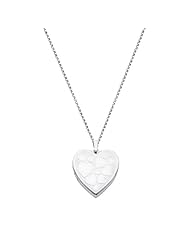 Sterling Silver Engraved Heart Locket Pendant (0.95" or 24mm Height) with 1.5mm Rolo Cable Chain - 18" Inches
