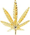 10K Yellow Gold Marijuana Leaf Charm Diamond Cut