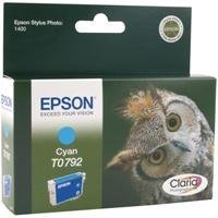 Epson T0792 Original Cyan ink cartrdge for Stylus Photo 1400 (Owl)