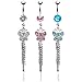 Belly button ring with dangling jeweled butterfly Belly button ring with dangling jeweled butterfly