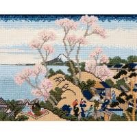 ししゅうキット　7139（ベージュ）　日本名所絵百選シリーズ　東海道品川御殿山ノ不二