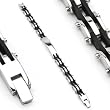 316L Stainless Steel & Rubber Bracelet - Length 8.35 " (212mm) - Width 9mm