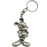 Vintage Mickey Mouse Disney Pewter Double Sided Key Chain Keychain