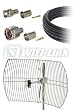 24 dbi Grid Antenna with Low Loss 400 N male to RP TNC male pre-assembled 50ft cable for Linksys