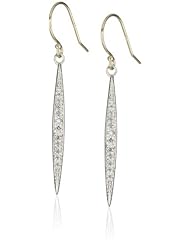 Mizuki Silver and Gold Petite Diamond Icicle Earrings
