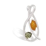 Cognac and Green Amber Pendant