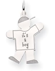 14k White Gold Kid Charm