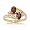 Yellow Gold Basket Weave Ring w/ Garnet Diamond Gems