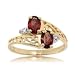 Oval Garnet and Diamond Gold Ring with Basket Weave Design
