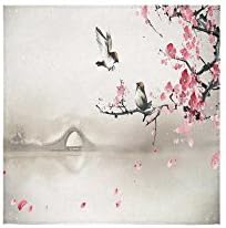 Beautiful Cherry Blossom Tree, Sakura Flower Pattern Custom Beach Hotel Travel Washcloth Hand Towel Warmer Soft and Comfortable 80% Polyester 20% Cotton, (13" x 13")