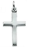 Platinum Cross Pendant - 16.5x12mm