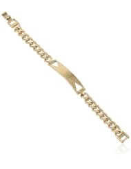 Sam Edelman Cutout Antique Worn Gold Colored Identification Chain Bracelet, 7"