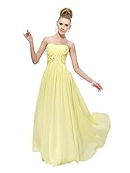Strapless Floor Length Empire   Waistline Pleated Backless Lace Beaded Sequined Chiffon Evening Dress/Prom Dress 