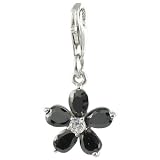 Oscaro Charms 925 sterling Silver charms Flower black