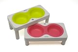 Wetnoz Studio Duo Elevated Dual bowl Feeder Kiwi 4 Inches