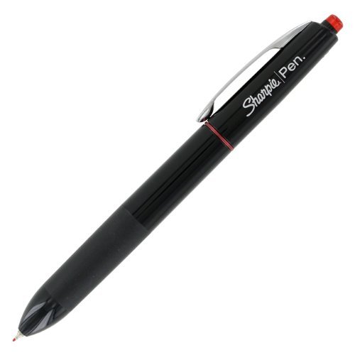 Sharpie Porous Point Retractable Permanent Water Resistant Pen, Red Ink, Fine Point