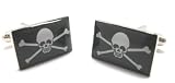 Skull and Cross Bones Cufflinks Cuff Links Jolly Rodger Pirate Flag Black Beard Calico Jack Pirates No Prisoners C1