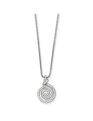 Sterling Silver & Cz Brilliant Embers Swirl Necklace