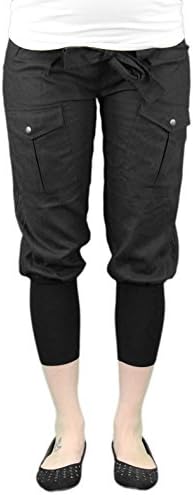 9Fashion Maternity Kioko Black Mid-Panel Capris Sz S