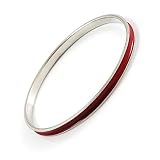 Red Thin Enamel Metal Bangle