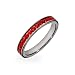Eve's Addiction Ruby CZ Sterling Silver Stackable Eternity Band