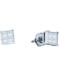 14KT White Gold 0.25 CTW Diamond Invisible Earring