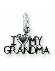 14K White Gold I Love My Grandma Charm