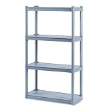 Rough 'n' Ready Four Shelf Open Storage System, Charcoal, 32w x 13d x 54h (ICE20842) Category: Light Duty Shelving