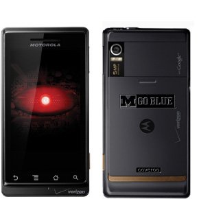 University of Michigan Go Blue on Motorola Droid Phone Cover (Black)