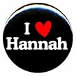 1" Hannah Montana/Miley Cyrus "I Love Hannah" Button/Pin