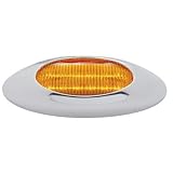 Amber 12 LED Truck Trailer Side Marker Clearance Light Chrome Bezel 