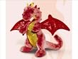 10" Red Dragon with Iridescent Wings and Chest Plush Dragon Stuffed Animal Toy by Russ