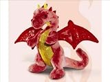 10" Red Dragon with Iridescent Wings and Chest Plush Dragon Stuffed Animal Toy by Russ