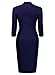 Miusol Women's Stand Collar Navy Style 2/3 Sleeve Slim Business Pencil Dress
