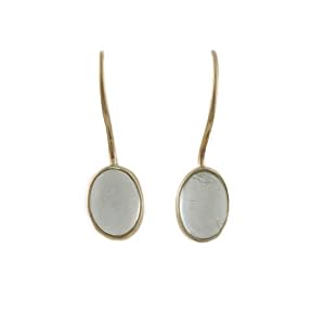 MELISSA JOY MANNING- Bezel Set Aquamarine Earring by