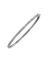 1/3 ct tw Diamond Bangle Bracelet in 14k White Gold