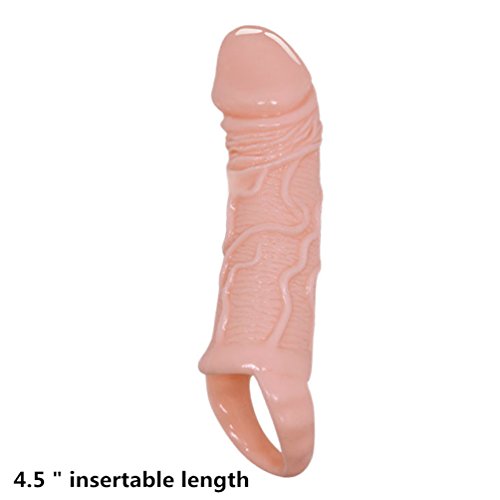 Realistic soft silicone penis extender, penis enhancer, cock peni…