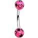 Pink and Black Hearts and Stars Eyebrow Ring