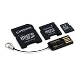 Kingston Mobility Kit - 8 GB microSDHC Flash Memory Card with SD and miniSD Adapters + USB Reader MBLYG2/8GB