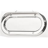 2 Chrome Oval Light Grommet Cover With Visor Truck RV by Global Parts